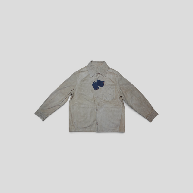 Louis Vuitton Monogram Embossed Suede Overshirt in Brown