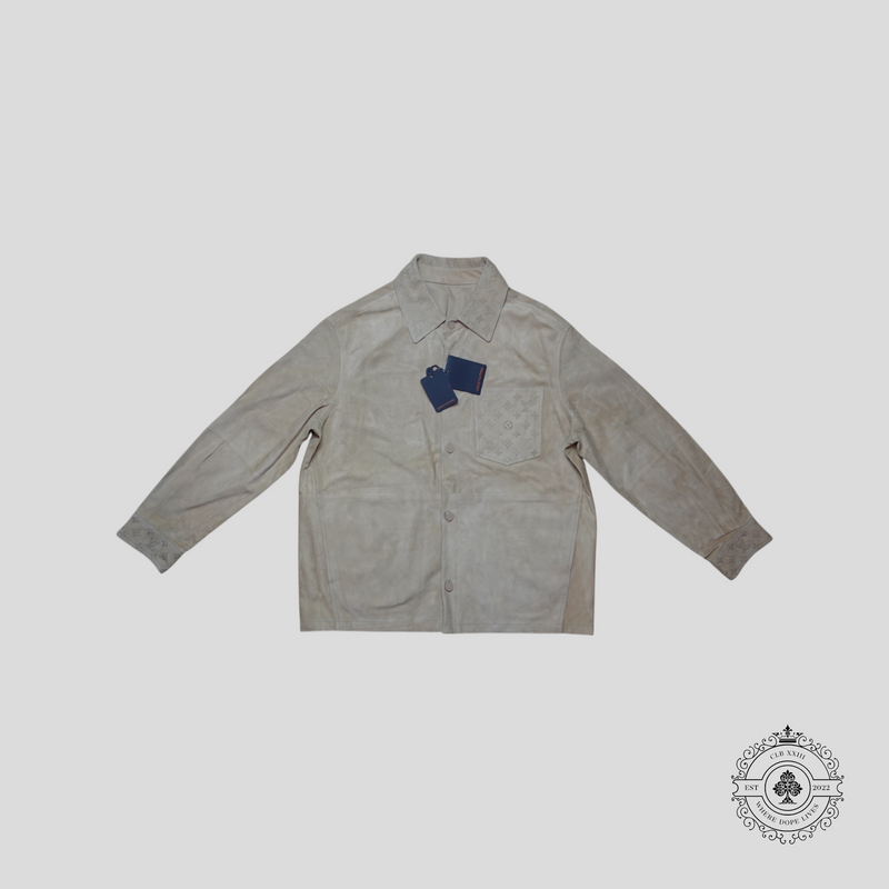 Louis Vuitton Monogram Embossed Suede Overshirt in Brown