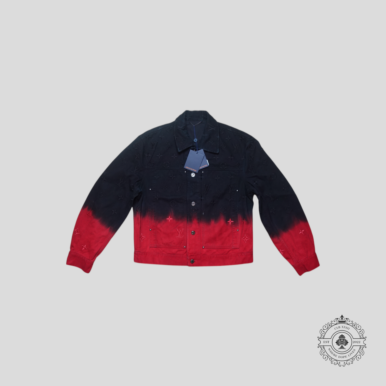 Louis Vuitton Monogram Jacquard Boreal Evening Denim Blouson in Black/Red