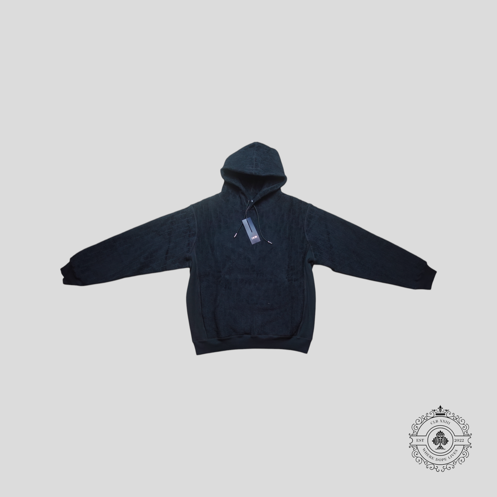 Dior Oblique Terrycloth Hoodie in Black