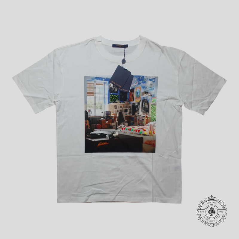 Louis Vuitton Teen Bedroom Printed T-Shirt in White/Multicolor