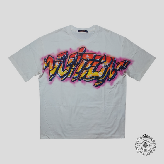 Louis Vuitton Graffiti Logo T-Shirt in White/Multicolor — authenticated Louis Vuitton at CLB XXIII