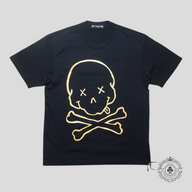 Mastermind World Smiley Skull T-Shirt in Black/Yellow