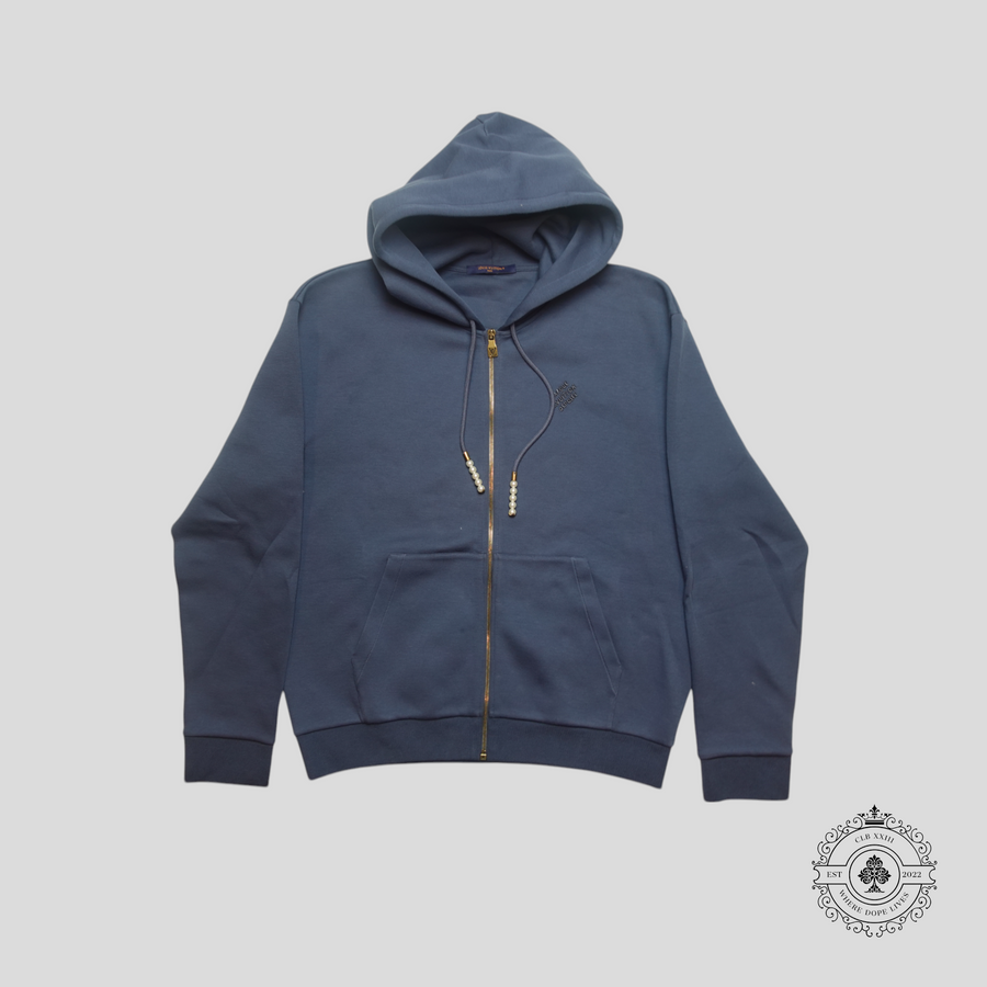Louis Vuitton Marque Deposee Zip Through Hoodie in Blue — authenticated Louis Vuitton at CLB XXIII