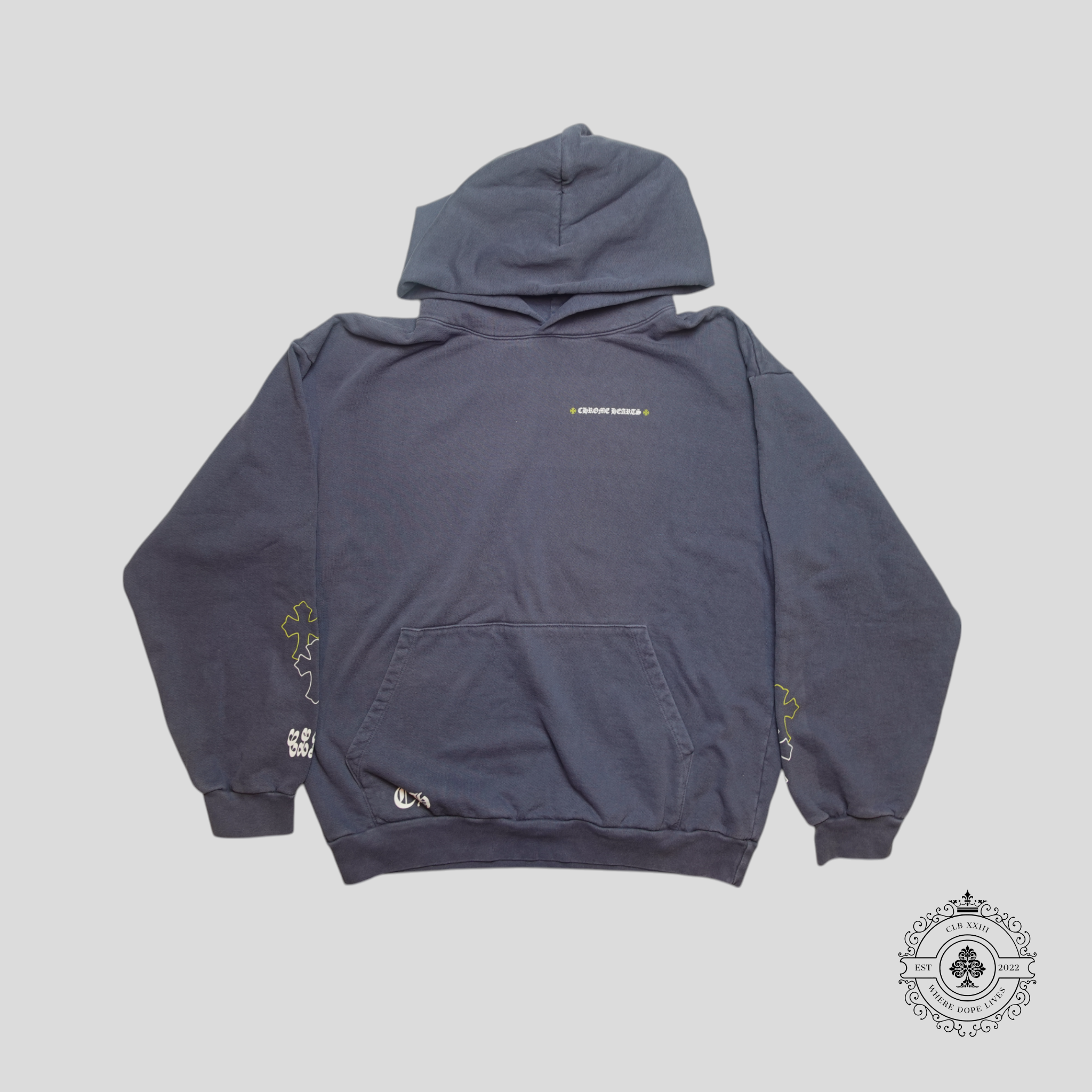 Chrome Hearts Certified Chrome Hoodie in Blue/Yellow