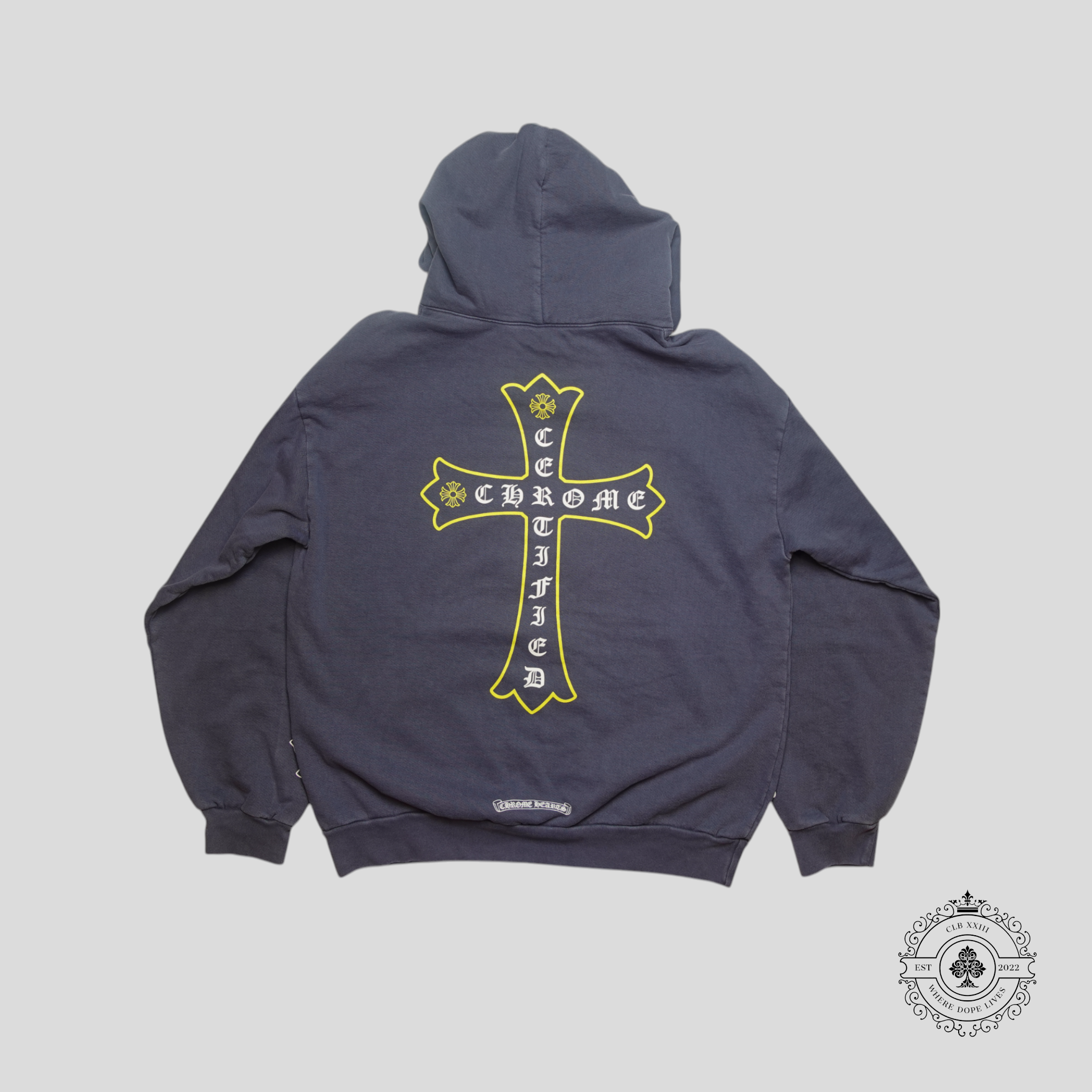 Chrome Hearts Certified Chrome Hoodie in Blue/Yellow
