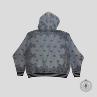 Amiri Knitted Bandana Jacquard Basketball Hoodie in Light Blue