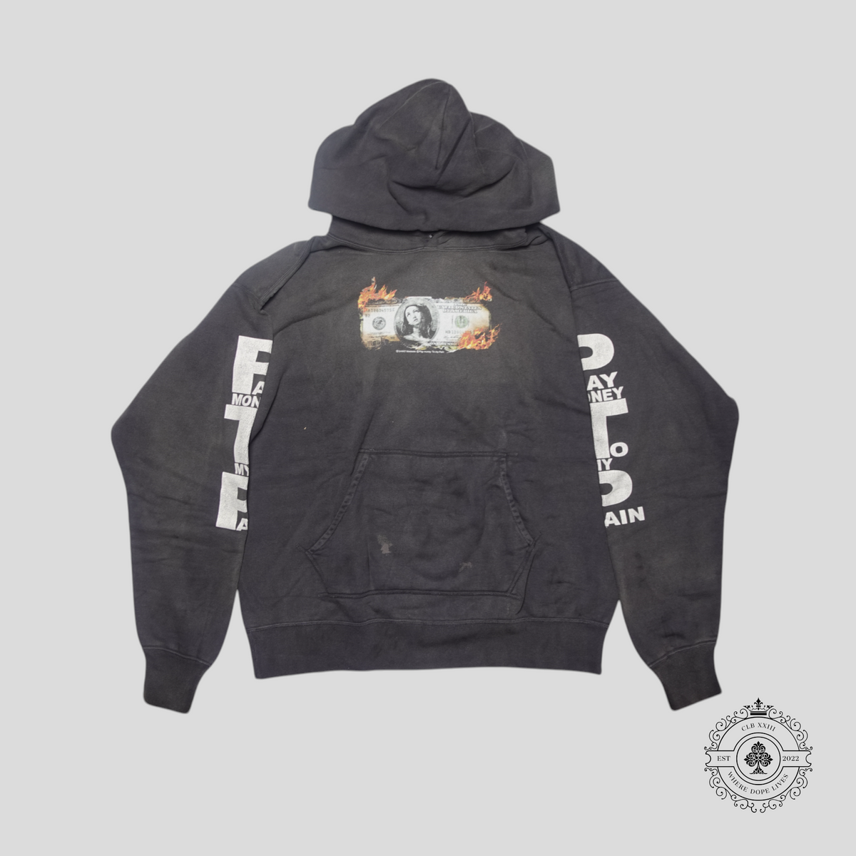 Saint Michael Pay Money To My Pain Hoodie in Grey