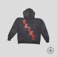 Saint Michael Angel Of Death Hoodie in Grey/Red