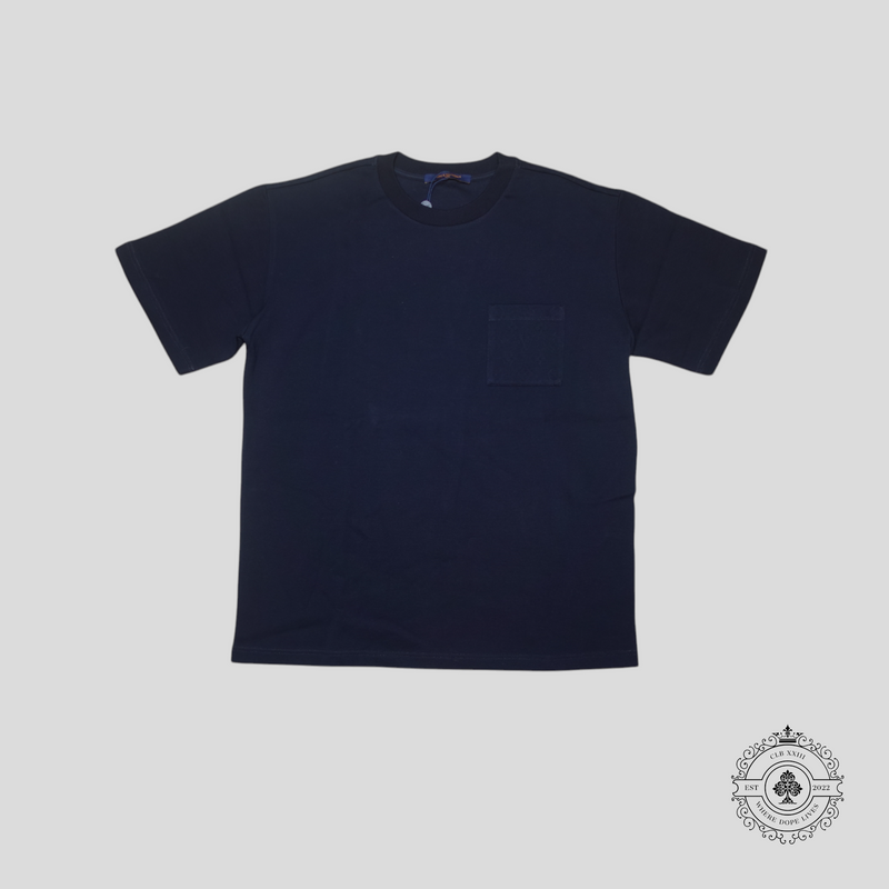 Louis Vuitton Signature Monogram Pocket T-Shirt in Navy Blue