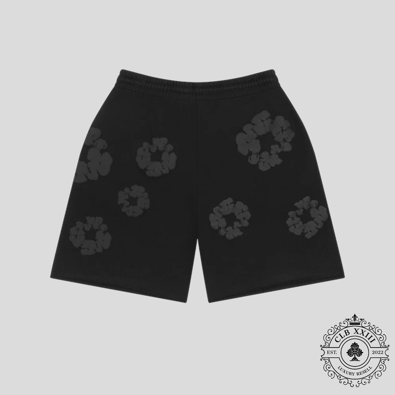 Denim Tears Mono Cotton Wreath Sweat Shorts in Black