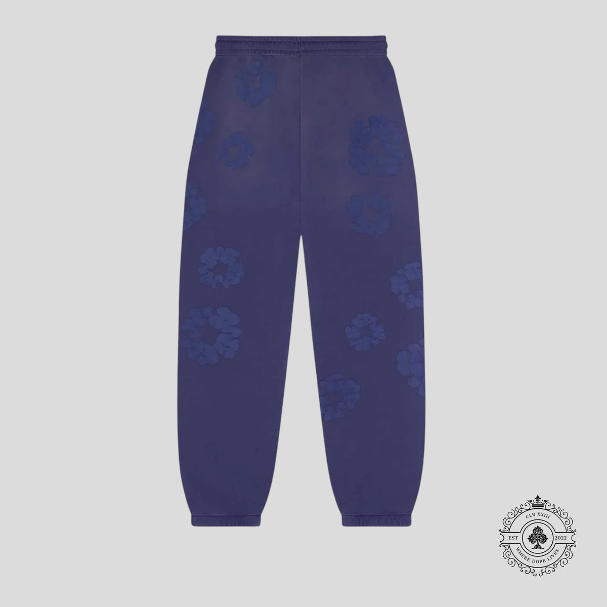 Denim Tears Mono Wreath Sweatpants in Navy