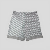 Dior Diamond Oblique Silk Shorts in Blue
