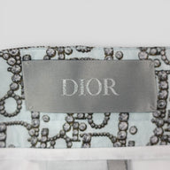 Dior Diamond Oblique Silk Shorts in Blue