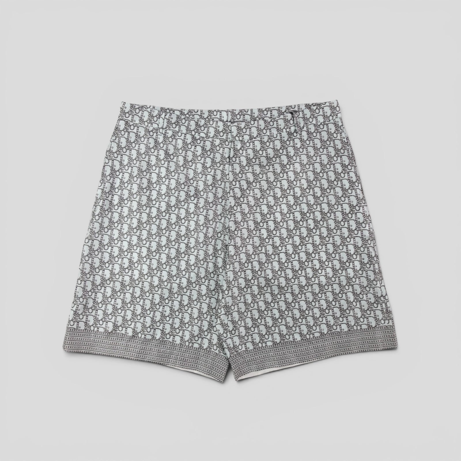 Dior Diamond Oblique Silk Shorts in Blue
