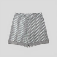Dior Diamond Oblique Silk Shorts in Blue