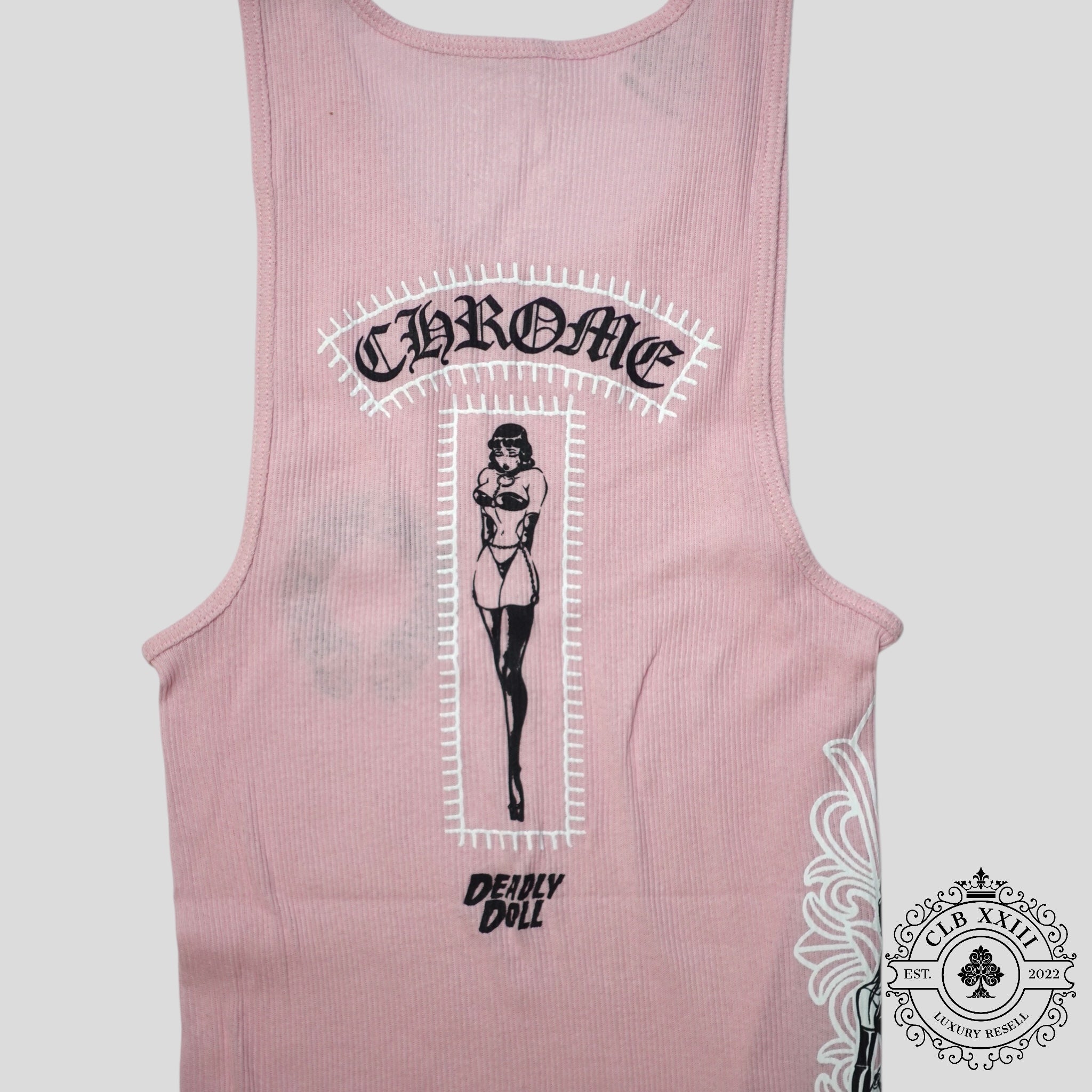 Chrome Hearts Art Basel Deadly Doll Tank in Light Pink