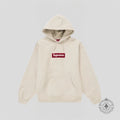 Supreme Box Logo Hooded Sweatshirt in Bone