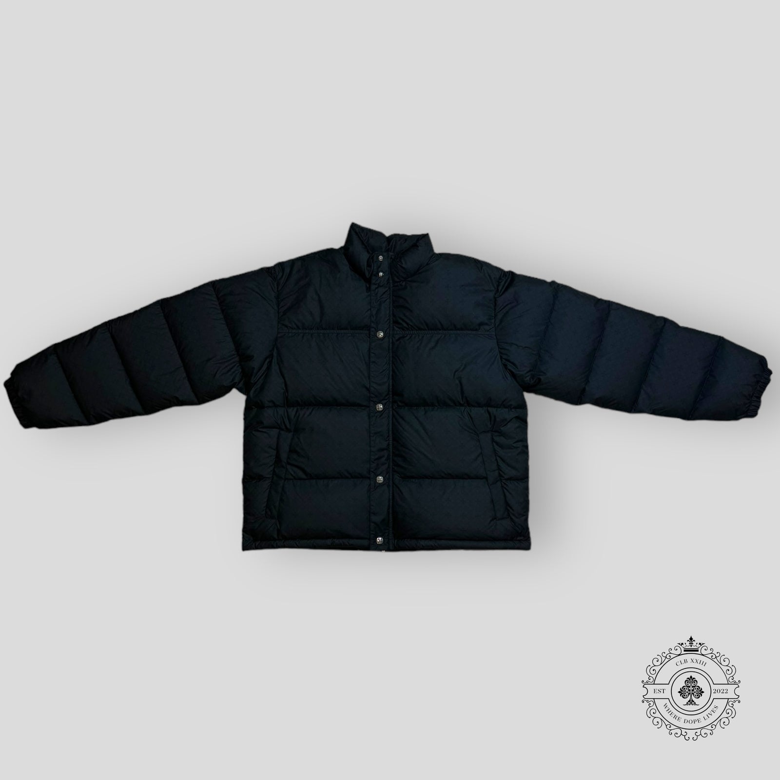 Chrome Hearts Plus Pattern Puffer Jacket in Black