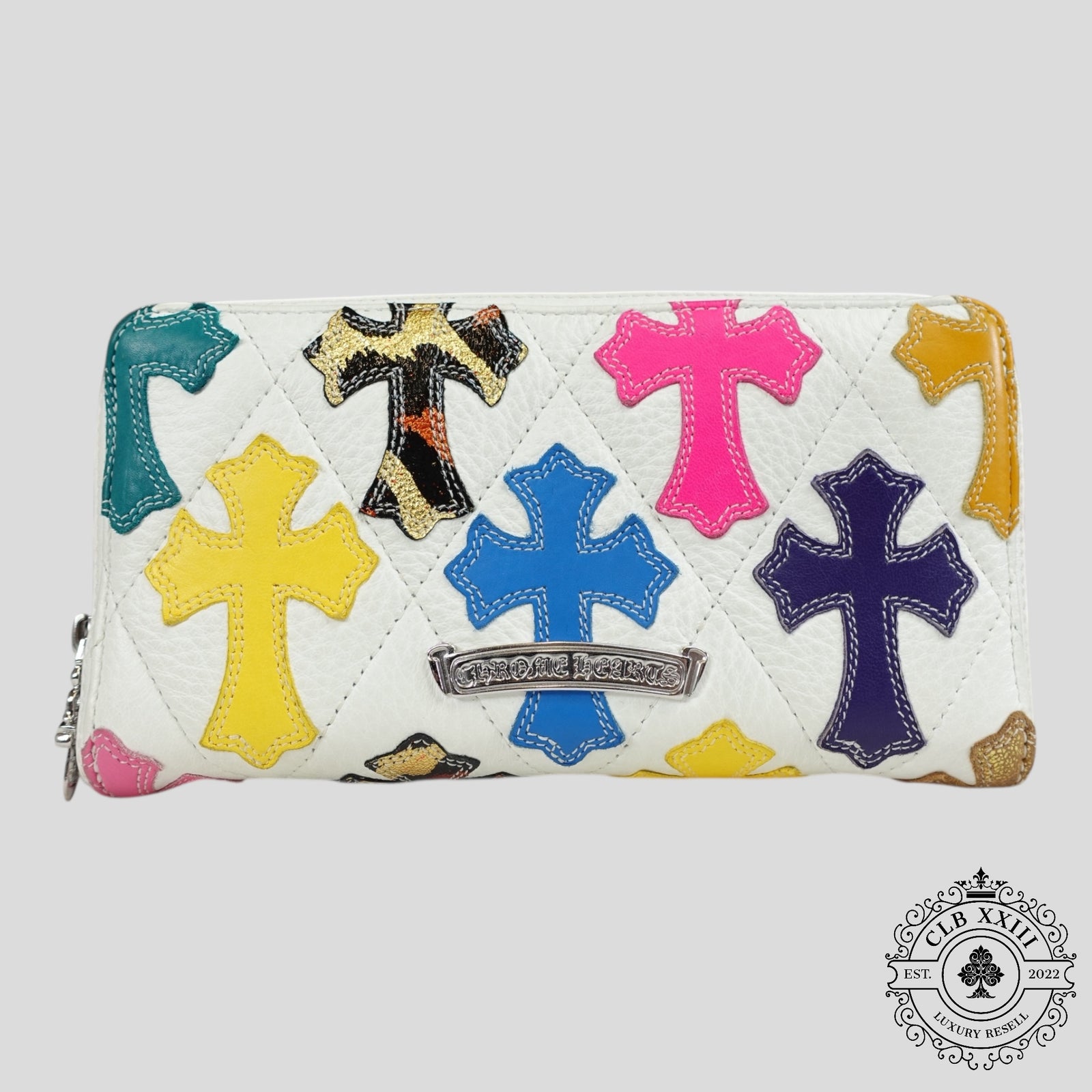 Chrome Hearts Cross Patch Wallet in White/Multicolor