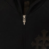 Chrome Hearts Paper Jam Zip Up Hoodie in Black
