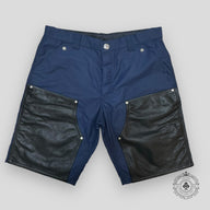 Chrome Hearts Leather Knee Carpenter Short in Navy