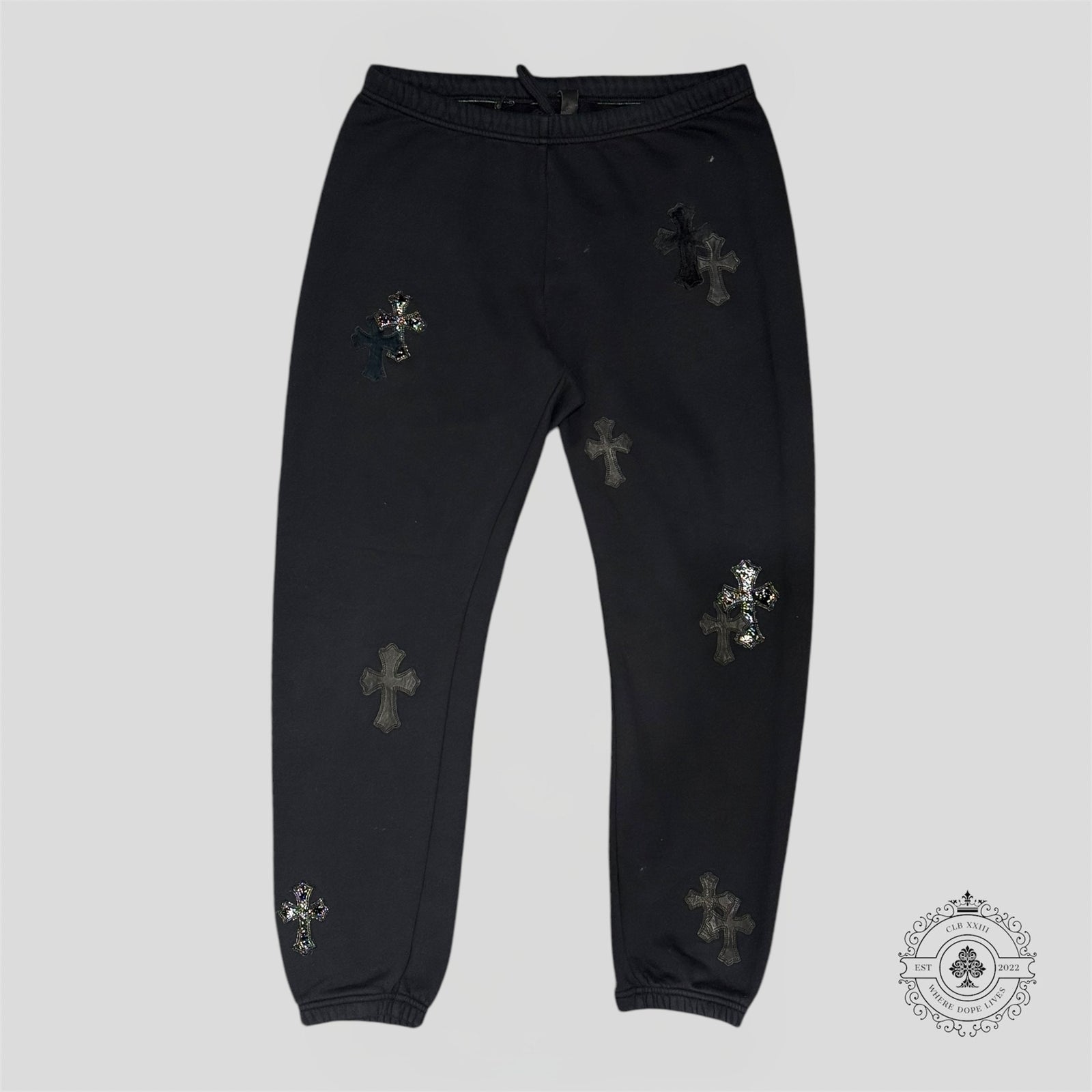 Chrome Hearts Cross Patch Sweatpants in Black