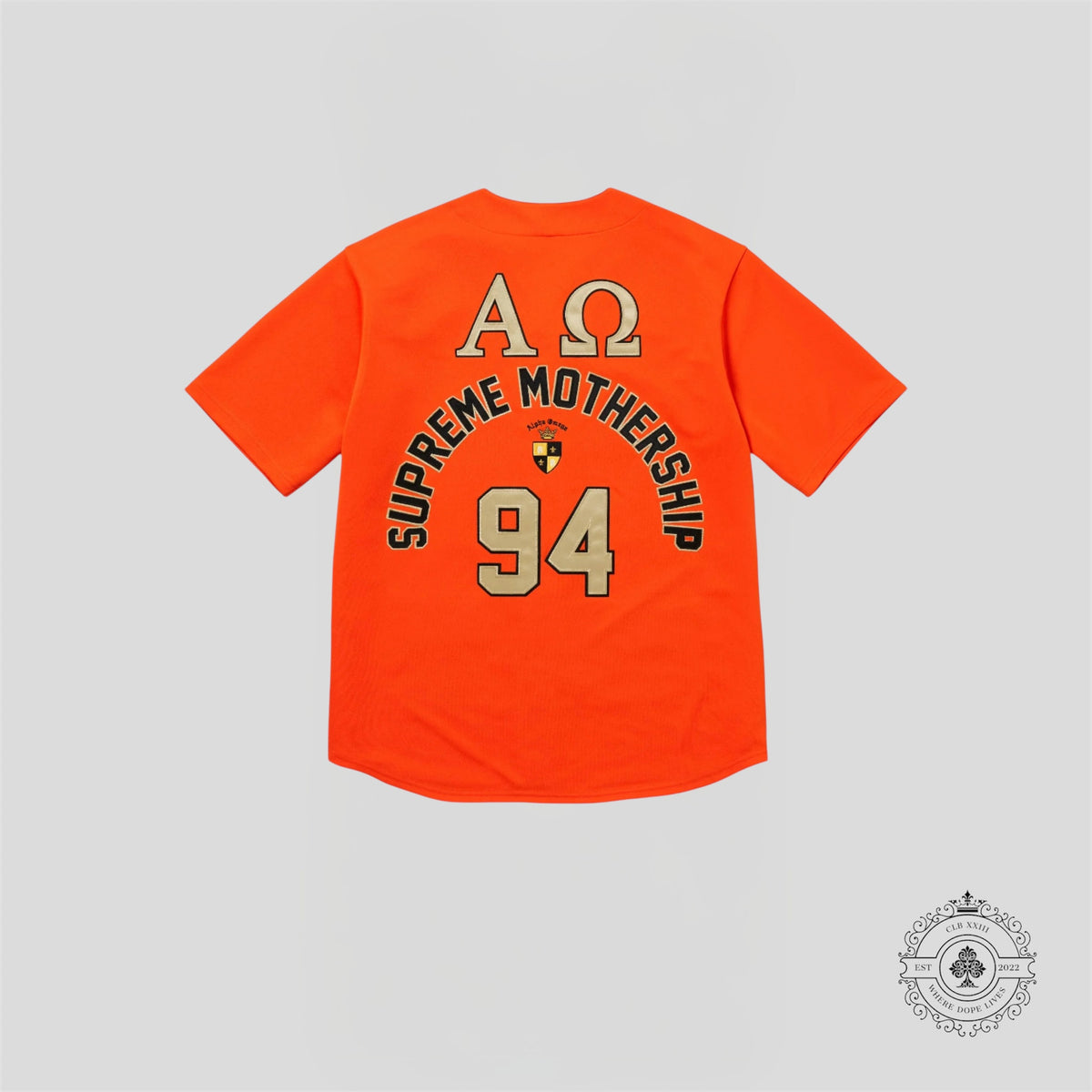 Supreme Alpha Omega Baseball Jersey in Orange