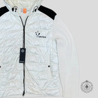 Moncler Padded Front Waffle Knit Jacket in Cream