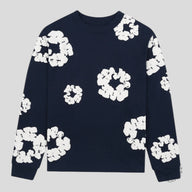 Denim Tears Cotton Wreath Crewneck in Navy