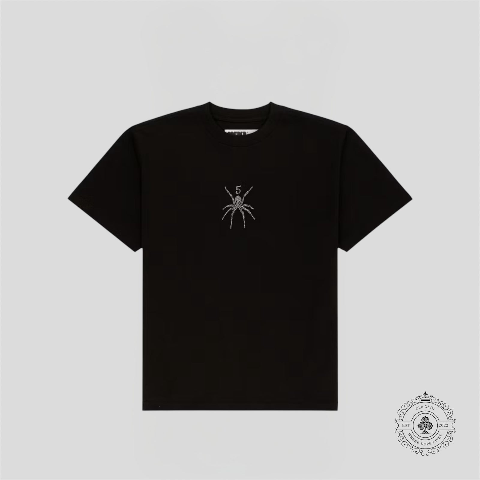 Sp5der TM Rhinestone Tee in Black