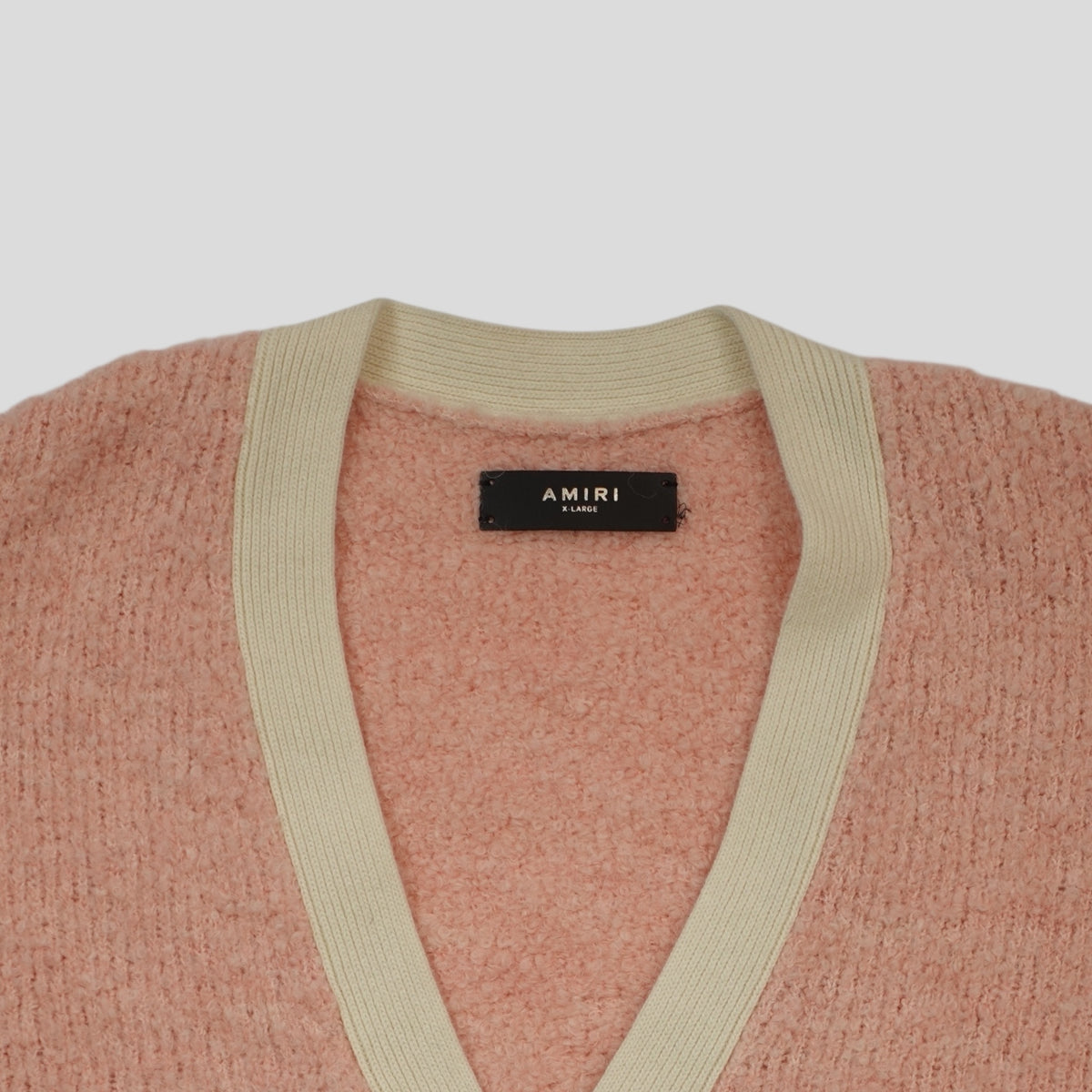 Amiri Fuzzy Wool Cardigan in Pink