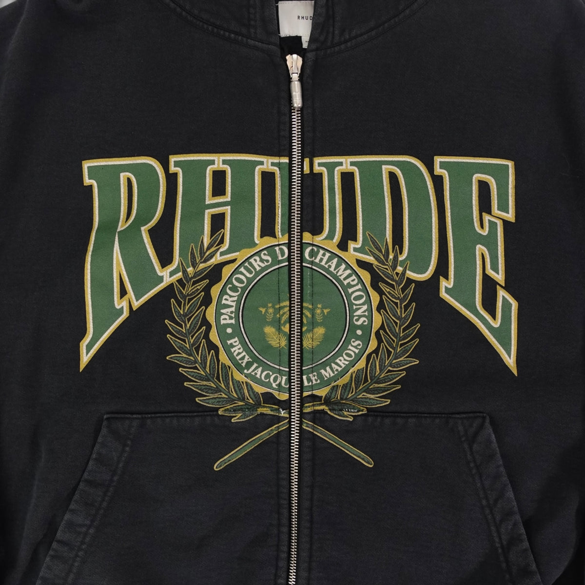 Rhude Parcours de Champion Zip Up Hoodie in Black