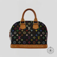 Louis Vuitton x Takashi Murakami Alma PM Monogram Handbag in Black
