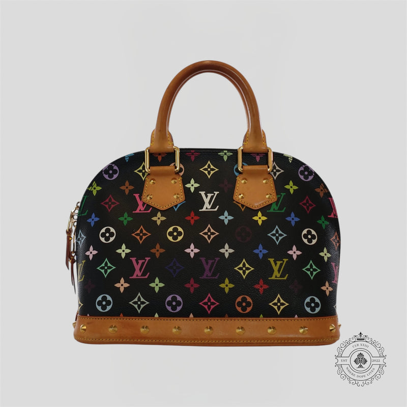 Louis Vuitton x Takashi Murakami Alma PM Monogram Handbag in Black