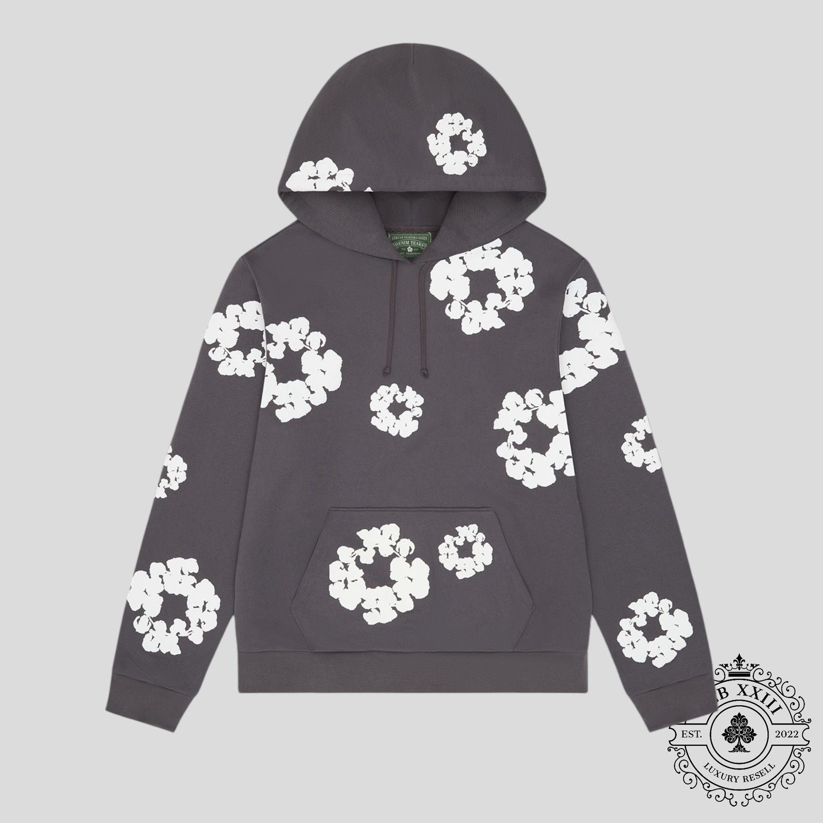 Denim Tears The Cotton Wreath Hoodie in Charcoal