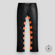 Lostshdws Waxed Denim in Black / Orange