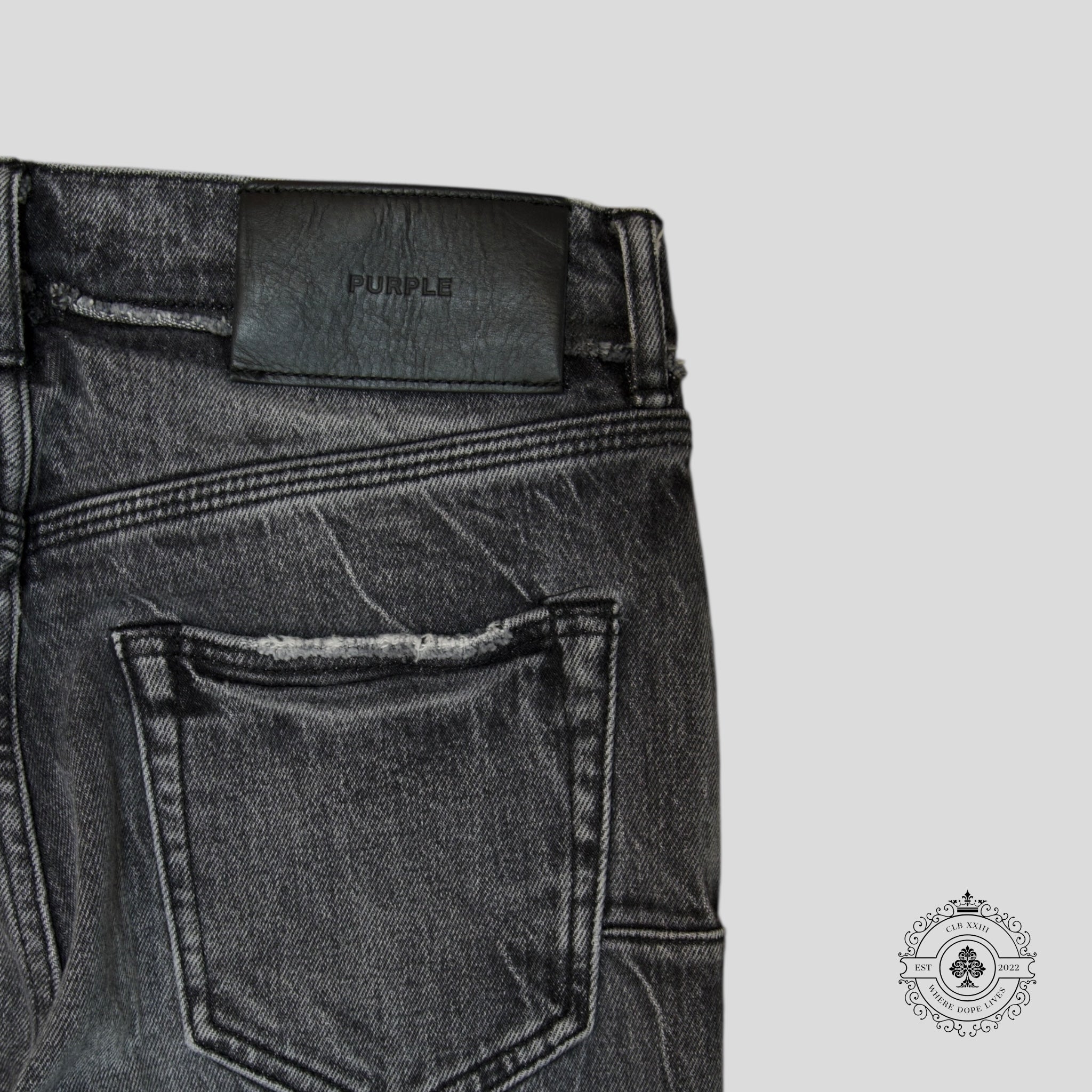 Purple Brand P001 Deconstructed Jeans in Aged Black