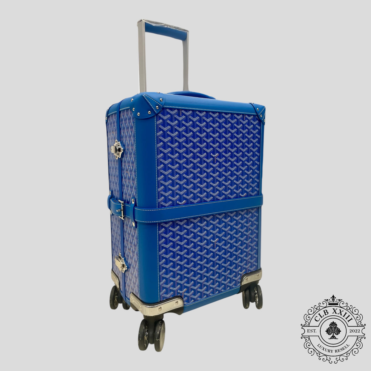 Goyard Bourget PM Trolley Travel Case in Blue