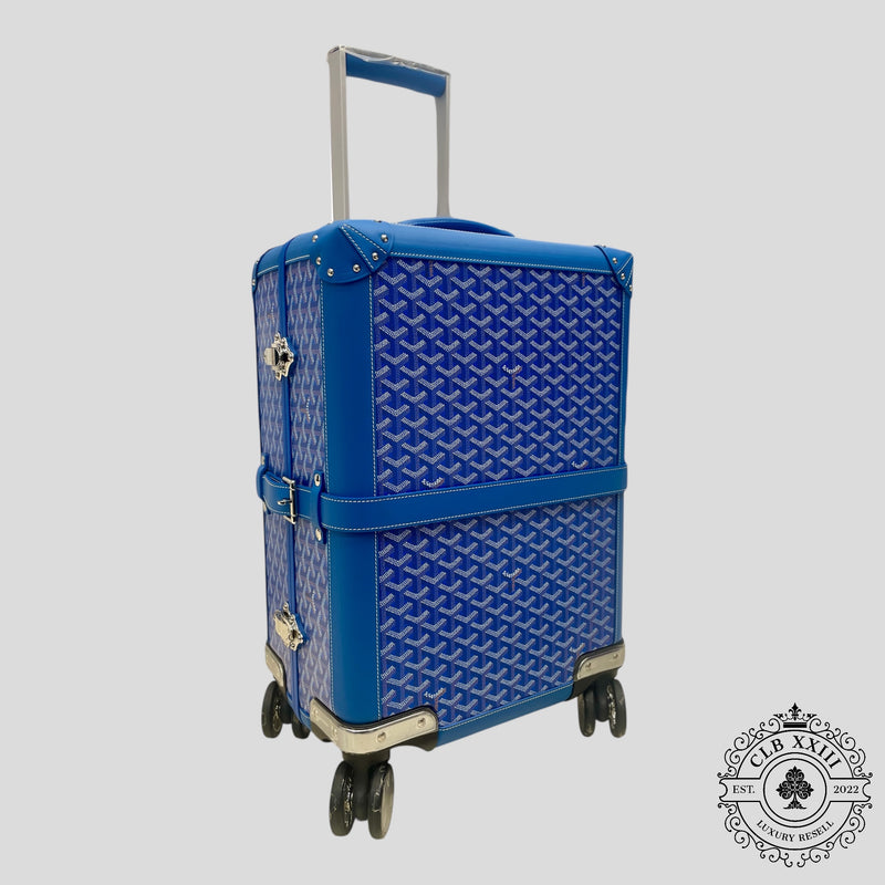 Goyard Bourget PM Trolley Travel Case in Blue