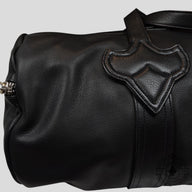 Chrome Hearts Fleur Patch Leather Duffle in Black