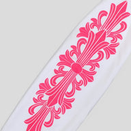 Chrome Hearts Horseshoe Logo Hoodie in White/Pink