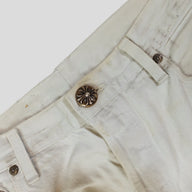 Chrome Hearts Leopard Cross Patch Jeans in White