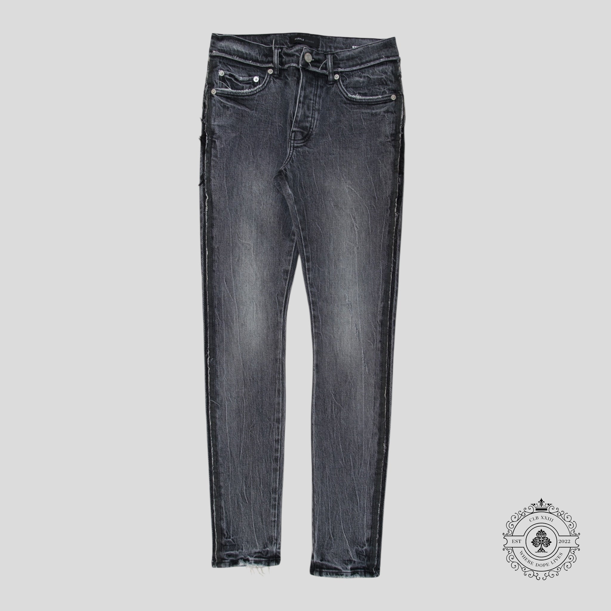 Purple Brand P001 Deconstructed Jeans in Aged Black