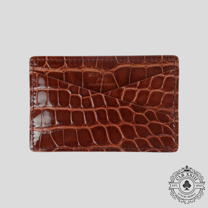 Louis Vuitton Alligator Skin Wallet in Brown