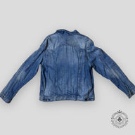 RRL Distressed Roper Type II Selvedge Denim Jacket in Blue Wash