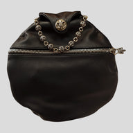 Chrome Hearts Fleur Patch Leather Duffle in Black