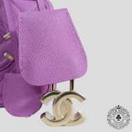 Chanel Caviar Quilted Medium CC Filigree Vanity Case in Purple