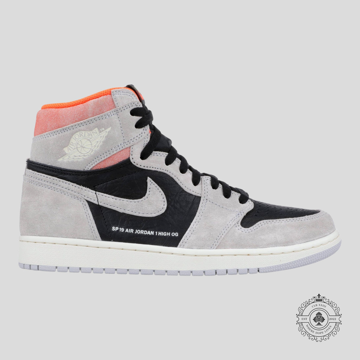 Air Jordan 1 Retro High Neutral Grey Hyper Crimson