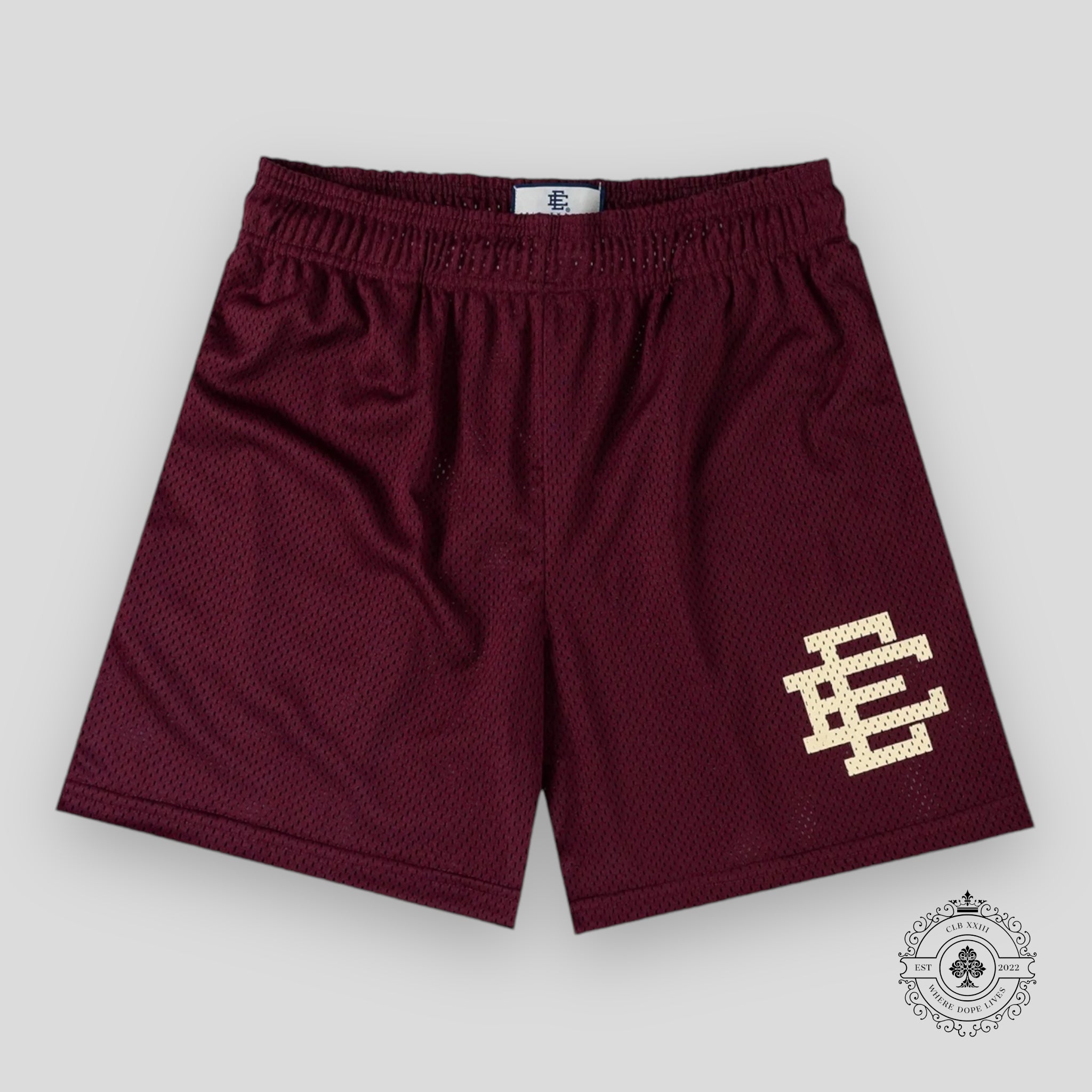 Eric Emanuel EE Basic Shorts in Maroon/Off-White